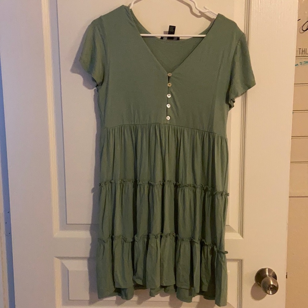 Sage ruffle dress forever 21